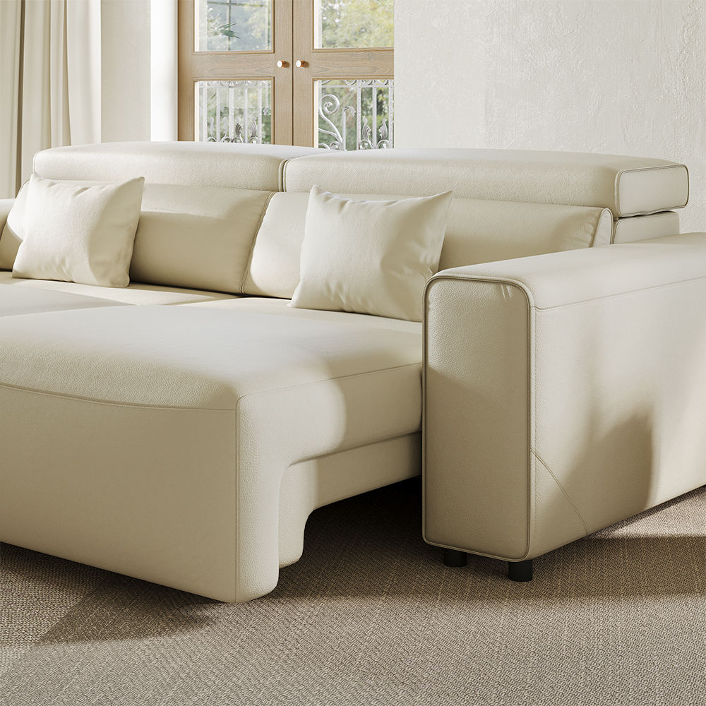 POVISON SEB8006E236 Electric Sleeper Sofa Leather
