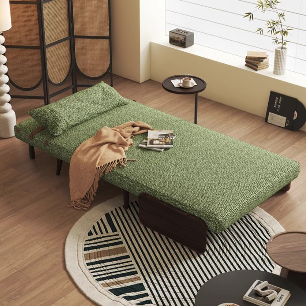 POVISON AC8103G90 Folding Futon Accent Chair with Side Table Fabric