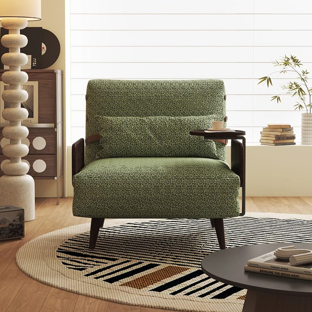 POVISON AC8103G90 Folding Futon Accent Chair with Side Table Fabric