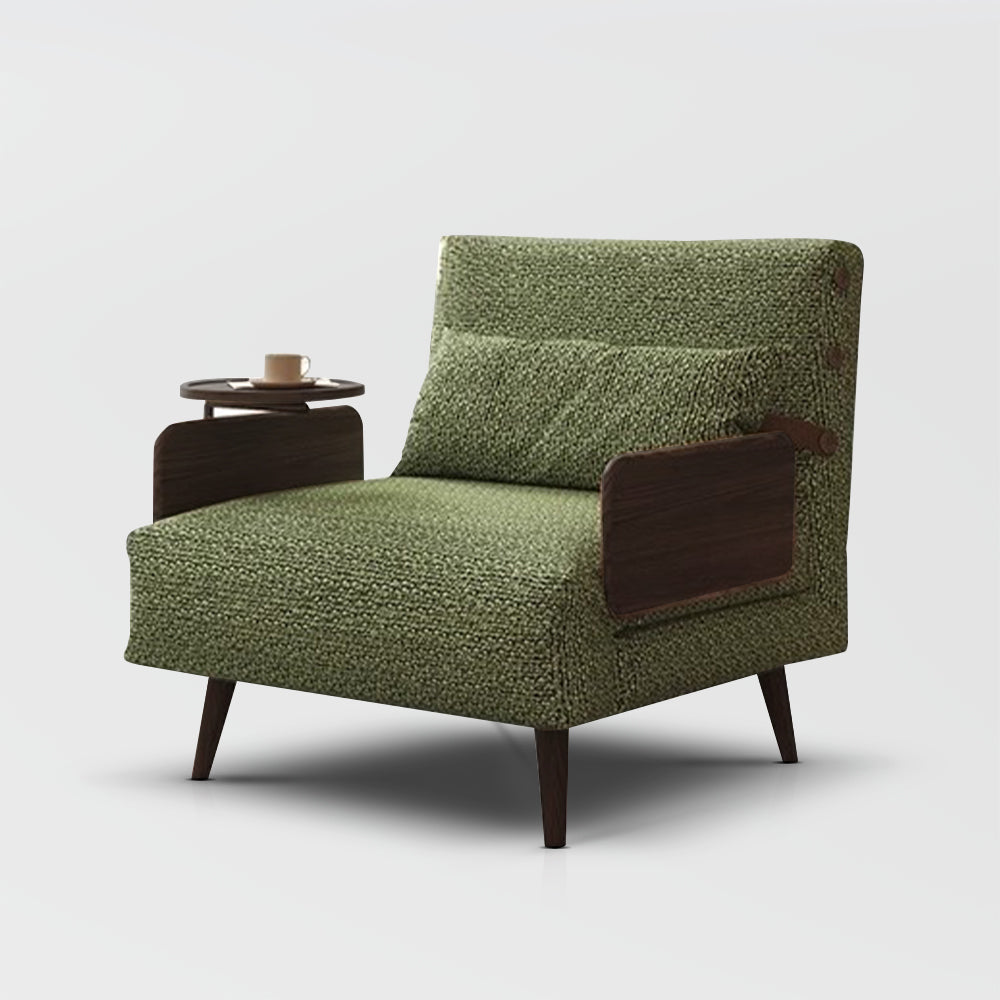 POVISON AC8103G90 Folding Futon Accent Chair with Side Table Fabric