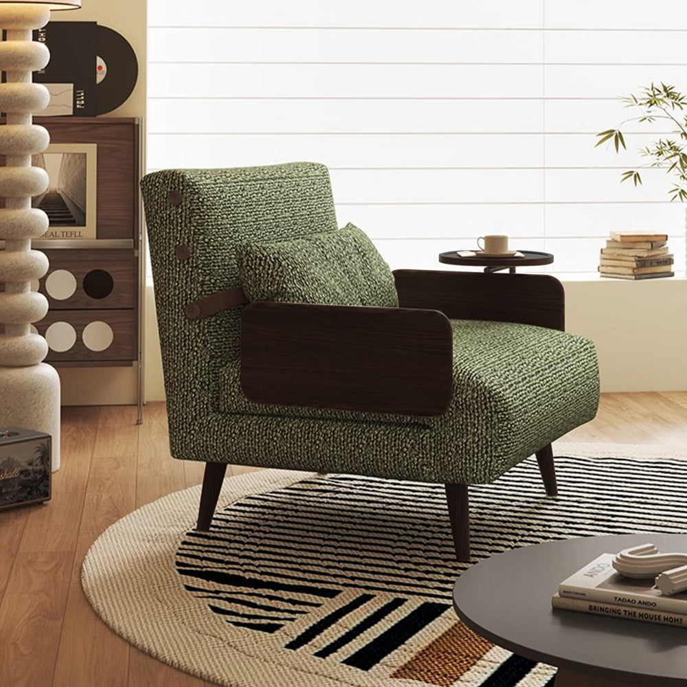 POVISON AC8103G90 Folding Futon Accent Chair with Side Table Fabric