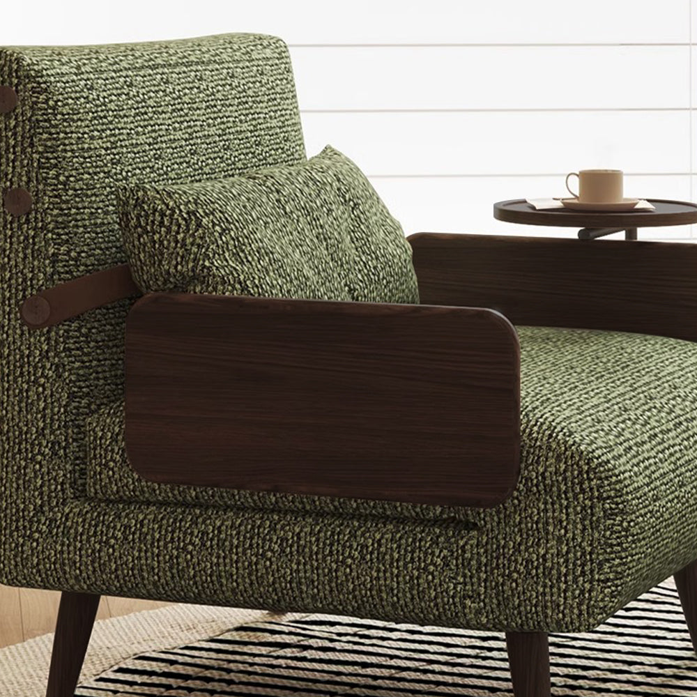 POVISON AC8103G90 Folding Futon Accent Chair with Side Table Fabric