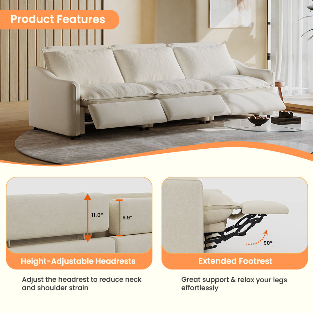 POVISON SSF8030E216MZ Power Reclining Sofa Fabric