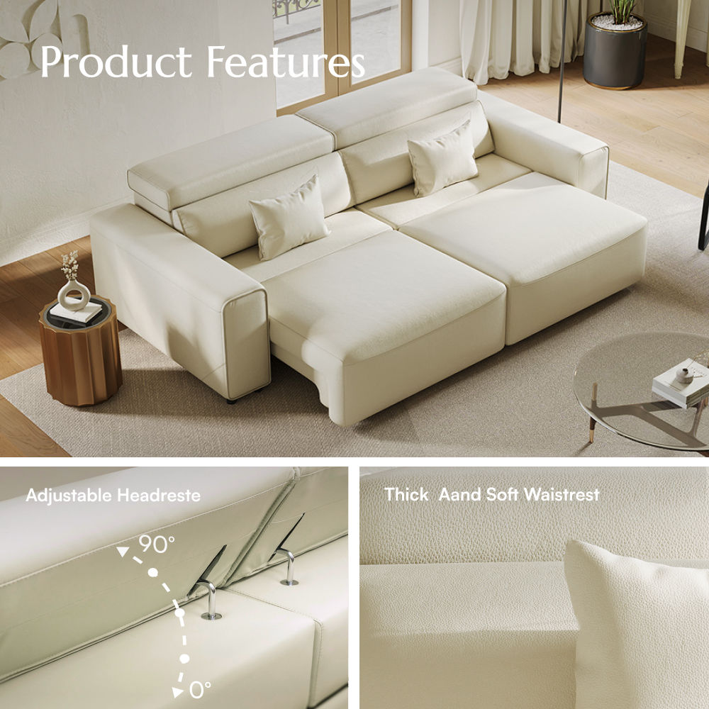 POVISON SEB8006E236 Electric Sleeper Sofa Leather