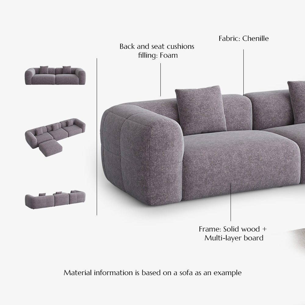 POVISON SF8204NB240 Minimalist Lounge Sofa Chenille