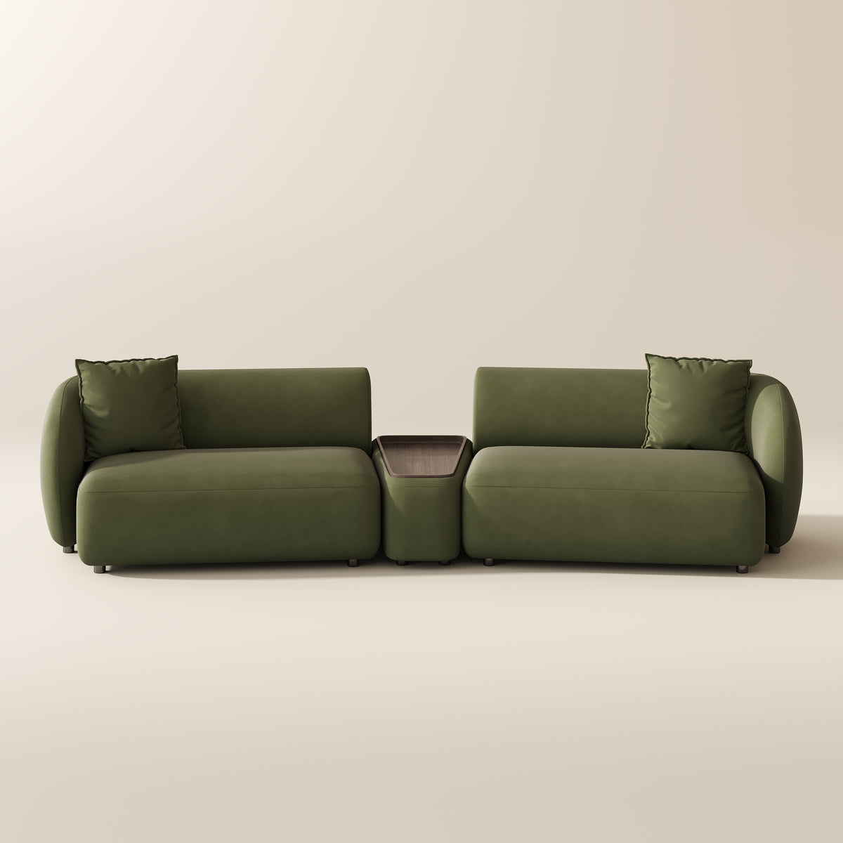 POVISON Curved Deep Modular Sofa with Side Table