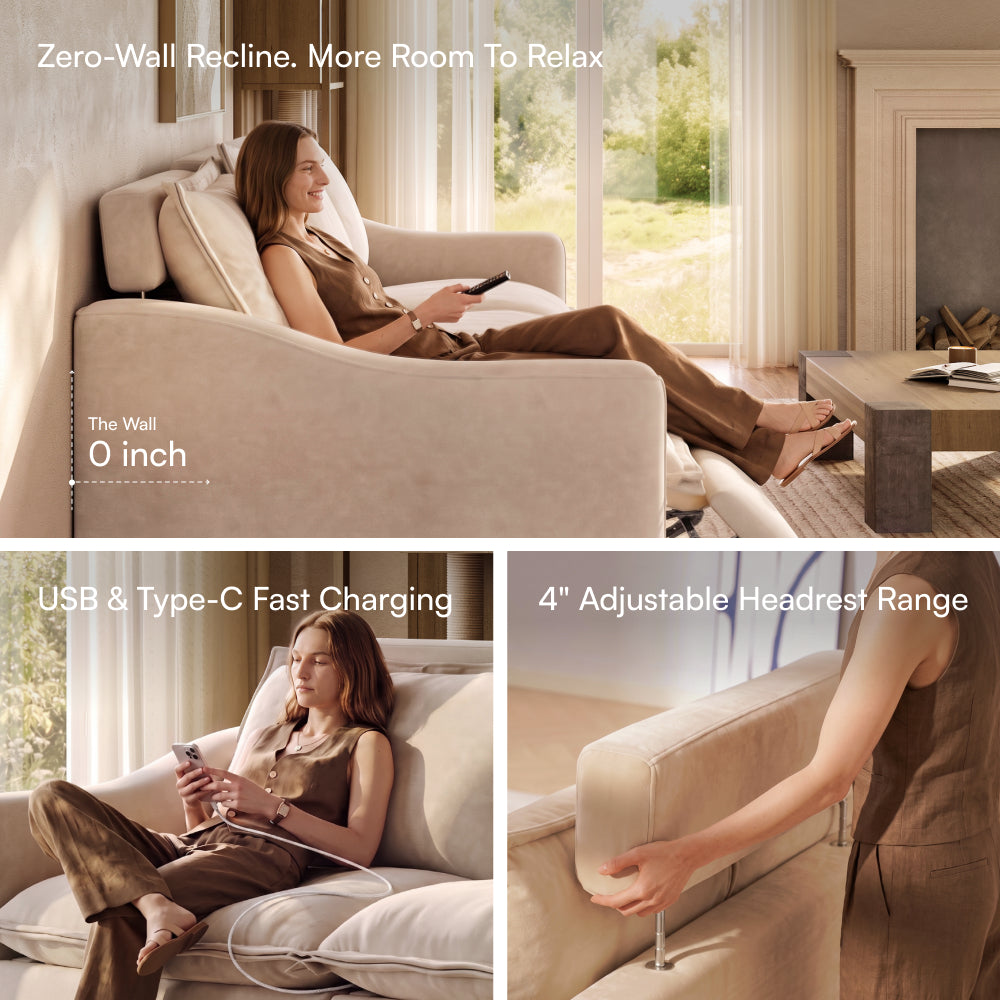 POVISON SSF8030E216MZ Power Reclining Sofa Fabric