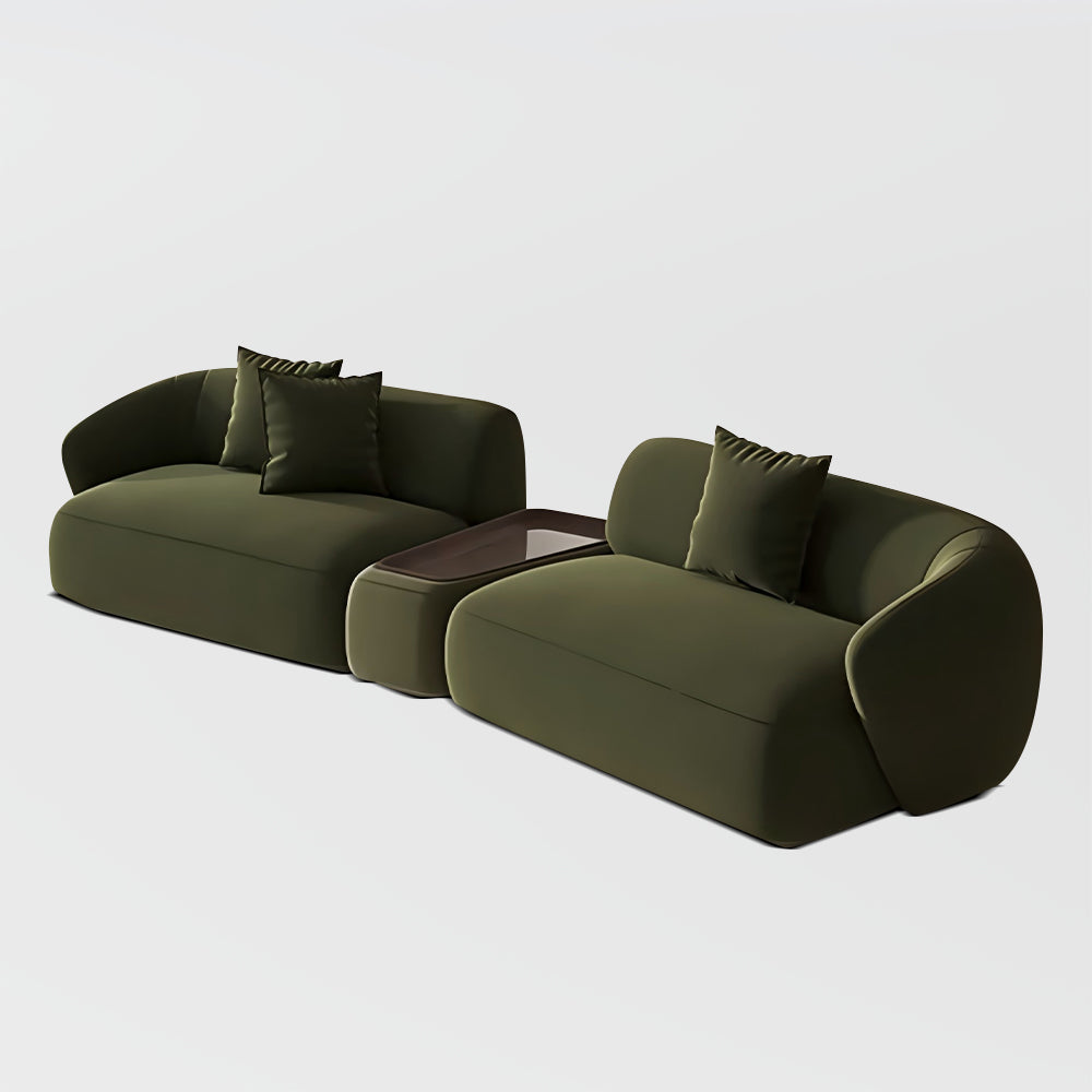 POVISON Curved Deep Modular Sofa with Side Table