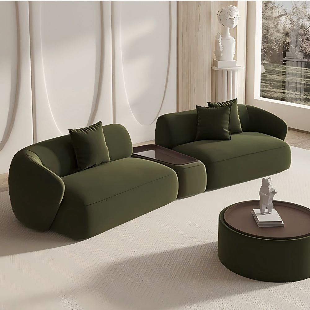 POVISON Curved Deep Modular Sofa with Side Table