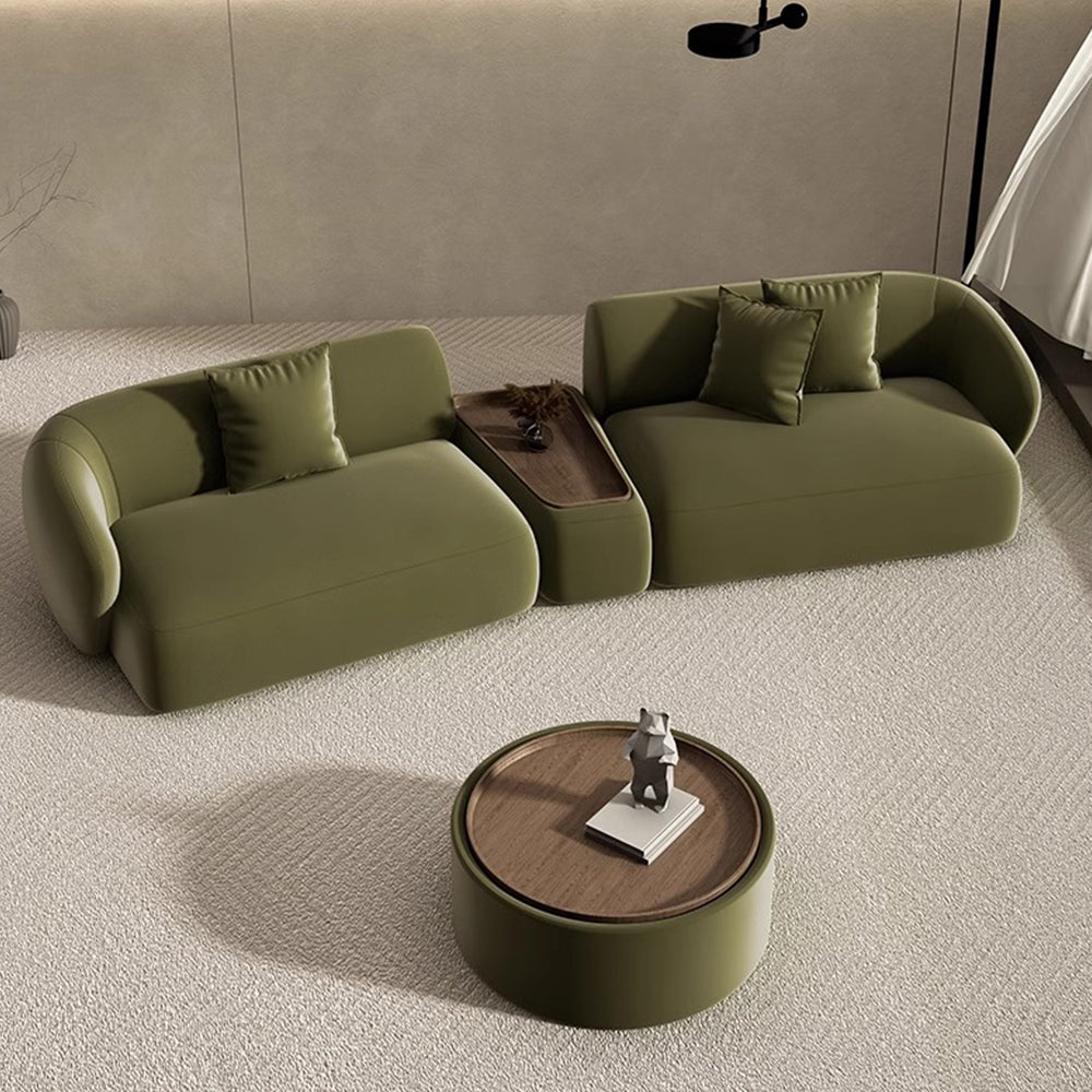 POVISON Curved Deep Modular Sofa with Side Table