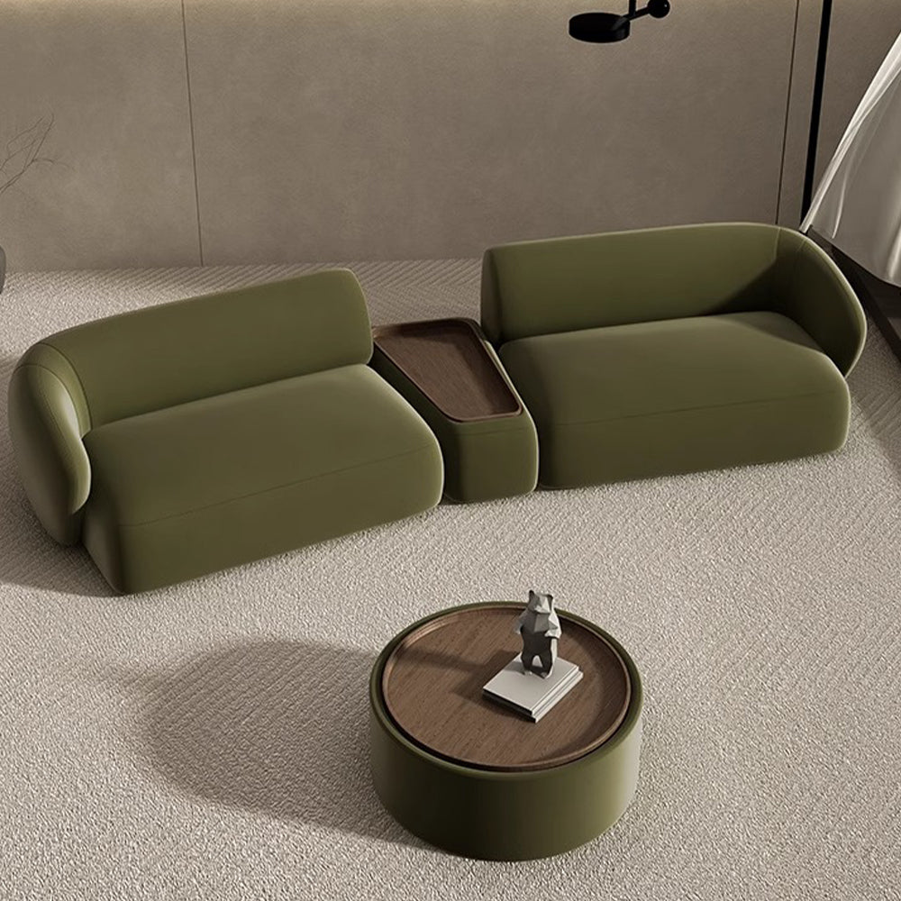POVISON Curved Deep Modular Sofa with Side Table